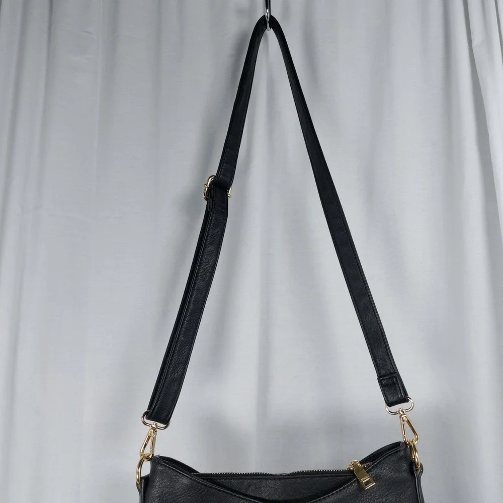 Jen &‎ Co Vegan Crossbody Bag Purse Black Adjustable Strap Organize *READ